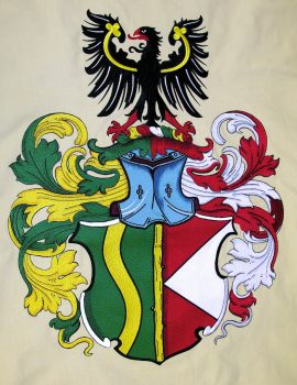 Gestickte Familienwappen